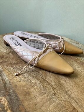 Paul Mayer Attitudes | Quilted Leather Pointed Toe Mule Flats